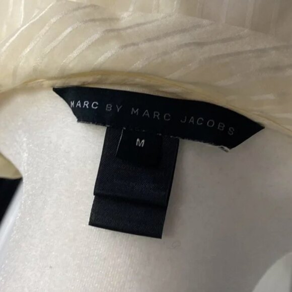 Marc by Marc Jacobs Yellow Striped Sheet Bow Tie Long Sleeve Blouse - Picture 5 of 5